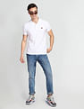 Flying Machine Pattern Knit Cotton Polo Shirt