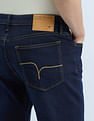 Flying Machine Bruce Bootcut Dark Washed Jeans