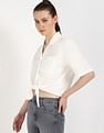 Tommy Hilfiger Solid Cropped Shirt