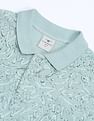 Flying Machine Abstract Pattern Pure Cotton Polo Shirt