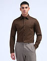 Flying Machine Solid Satin Shirt