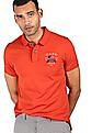 U.S. Polo Assn. Denim Co. Men Orange Solid Polo T-Shirt
