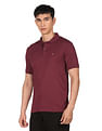 Calvin Klein Men Maroon Smooth Cotton Slim Fit Solid Polo Shirt