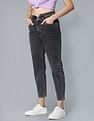 Flying Machine Women High Rise Mom Fit Cropped Jeans