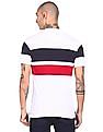 Aeropostale Men White Short Sleeve Colour Block Polo Shirt