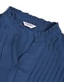 U.S. Polo Assn. Women Stand Collar Pleated Solid Top