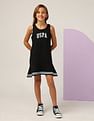 U.S. Polo Assn. Kids Girls Brand Printed A Line Dress