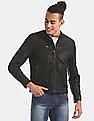 U.S. Polo Assn. Denim Co. Genuine Leather Panelled Biker Jacket