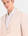 USPA Tailored Men Beige Slim Fit Solid Formal Blazer