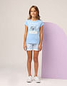 U.S. Polo Assn. Kids Girls Graphic Printed Regular Fit T-Shirt