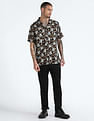 Flying Machine Viscose Floral Cuban Collar Shirt