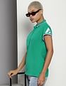 Tommy Hilfiger Striped Cap Sleeve Polo Shirt