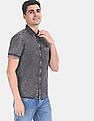 Flying Machine Short Sleeve Washed Denim Shirt