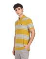 AD by Arvind Cotton Horizontal Striped Polo Shirt