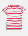 Tommy Hilfiger Girls Pink Horizontal Striped T-Shirt