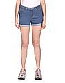 Aeropostale Women Blue High Rise Denim Shorts