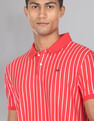AD by Arvind Vertical Stripe Cotton Polo Shirt