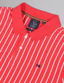 AD by Arvind Vertical Stripe Cotton Polo Shirt