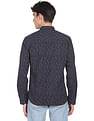 Flying Machine Spread Collar Abstract Print Shirt