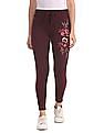 Aeropostale Floral Embroidered Drawstring Waist Lounge Pants