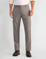 Arrow Patterned Dobby Flat Front Trousers