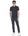 U.S. Polo Assn. Ribbed Collar Logo Print Polo Shirt