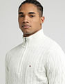 Tommy Hilfiger Classic Cotton Cable Zip Mock Sweatshirt