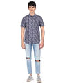 Flying Machine Printed Cotton Casual Shirt