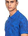 Aeropostale Men Blue Printed Pique Polo Shirt