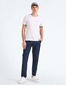 Flying Machine Elasticised Waist Solid Trousers