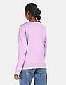 Calvin Klein Women Purple Round Neck Brand Print Sweatshirt