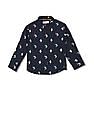 U.S. Polo Assn. Kids Boys Button Down Collar Printed Shirt