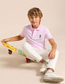 U.S. Polo Assn. Kids Boys Horizontal Striped Regular Fit Polo T shirt