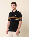 U.S. Polo Assn. Horizontal Striped Modern Monochrome Polo Shirt
