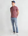 Arrow Patch Pocket Solid Polo Shirt