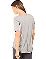 Aeropostale Contrast Neck Heathered T-Shirt