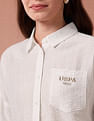 U.S. Polo Assn. Women Brand Embroidered Vertical Stripe Shirt