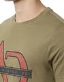 AD by Arvind Crew Neck Brand Print Cotton T-Shirt