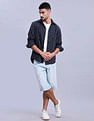 Tommy Hilfiger Striped Regular Fit Plain Woven Shirt