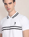 U.S. Polo Assn. Striped Collar Zipper Polo Shirt