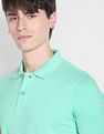 Flying Machine Solid Cotton Pique Polo Shirt