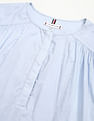 Tommy Hilfiger Cotton Voile Long Sleeve Henley Blouse