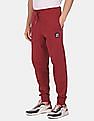Aeropostale Men Dark Red Drawstring Waist Solid Cotton Joggers