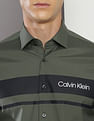 Calvin Klein Brand Stripe Poplin Shirt