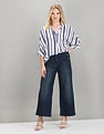 U.S. Polo Assn. Women Extended Sleeve Vertical Stripe Top