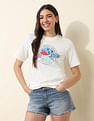 U.S. Polo Assn. Women Boxy Fit Brand Printed T-Shirt