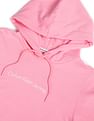 Calvin Klein Jeans Women Pink Shrunken Institutional Hoodie