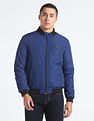 Flying Machine Stand Collar Solid Bomber Jacket