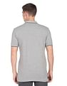 Arrow Sports Striped Collar Heathered Cotton Polo Shirt