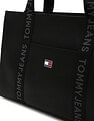 Tommy Hilfiger Solid Black Pu Tote Bag